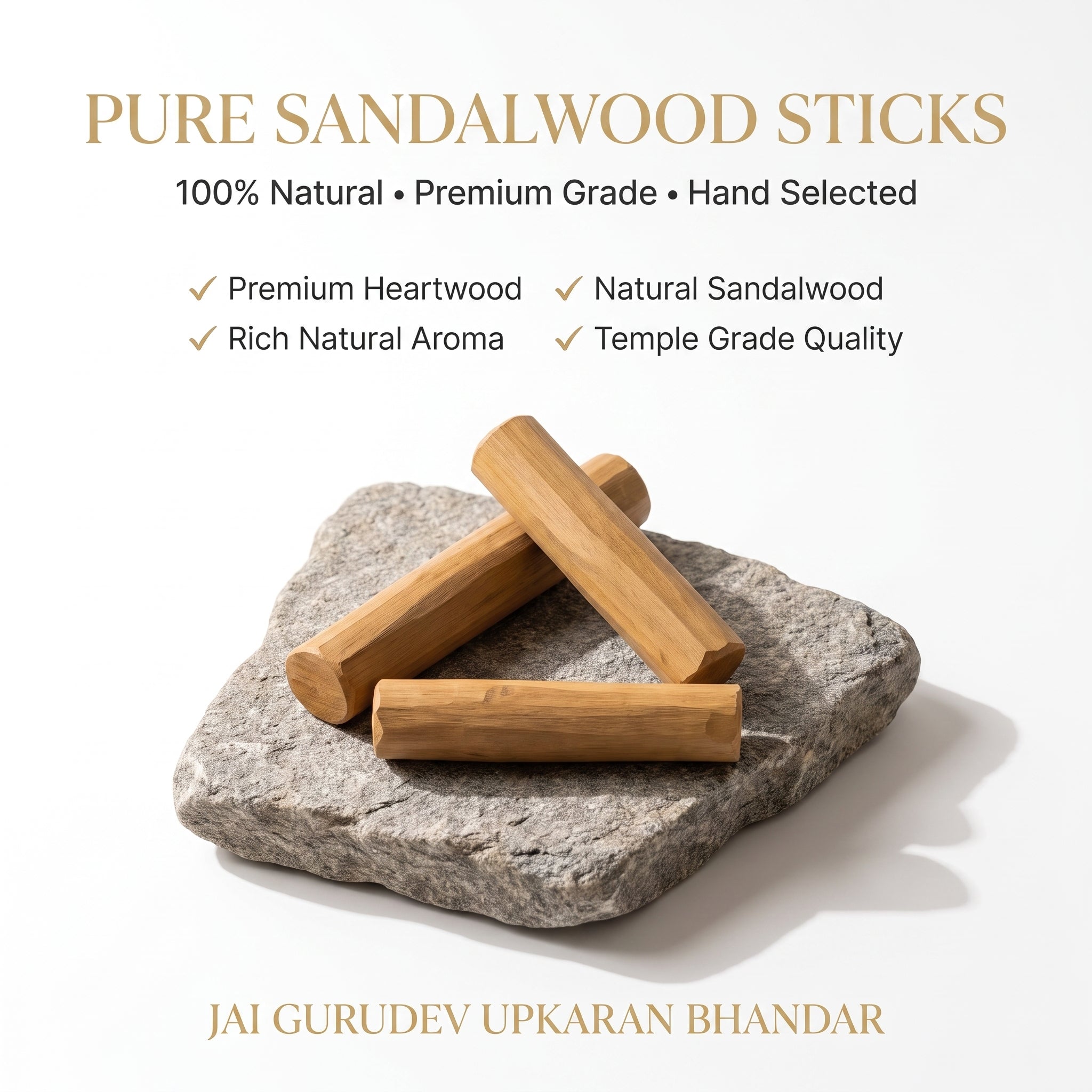Whole chandan stick for grinding fresh sandalwood tilak paste