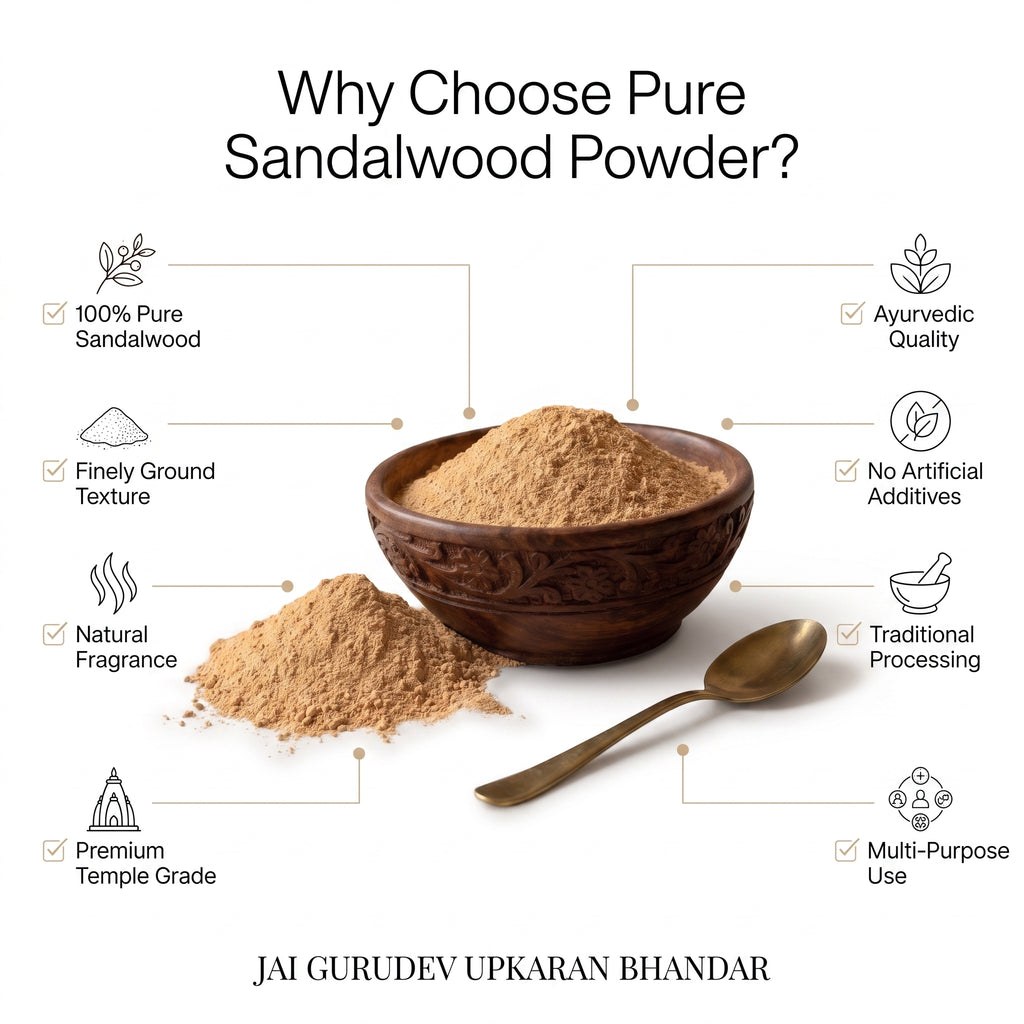 Sandalwood chandan powder from Jai Gurudev Upkaran Bhandar, 50 g to 1 kg packs