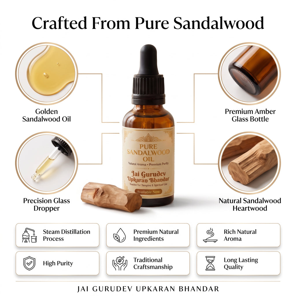Pure sandalwood oil (chandan oil) from Jai Gurudev Upkaran Bhandar