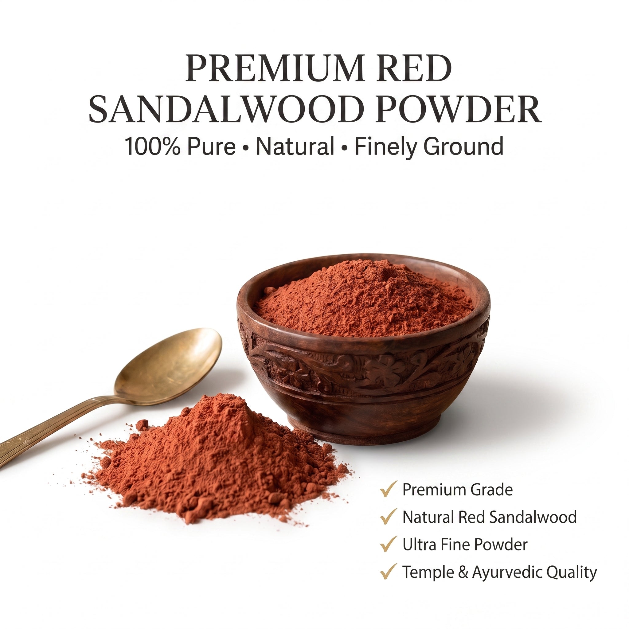Red sandalwood powder for face packs, ubtan and tilak