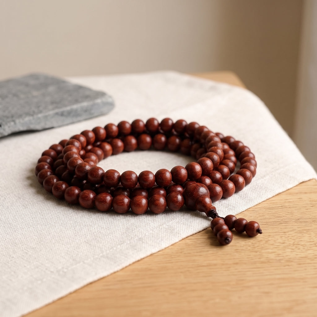 Red sandalwood lal chandan japa mala 108 beads for meditation and spiritual practice